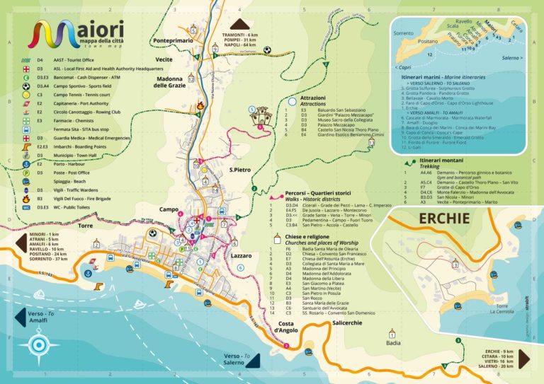 Cartina di Maiori – Costa d’Amalfi