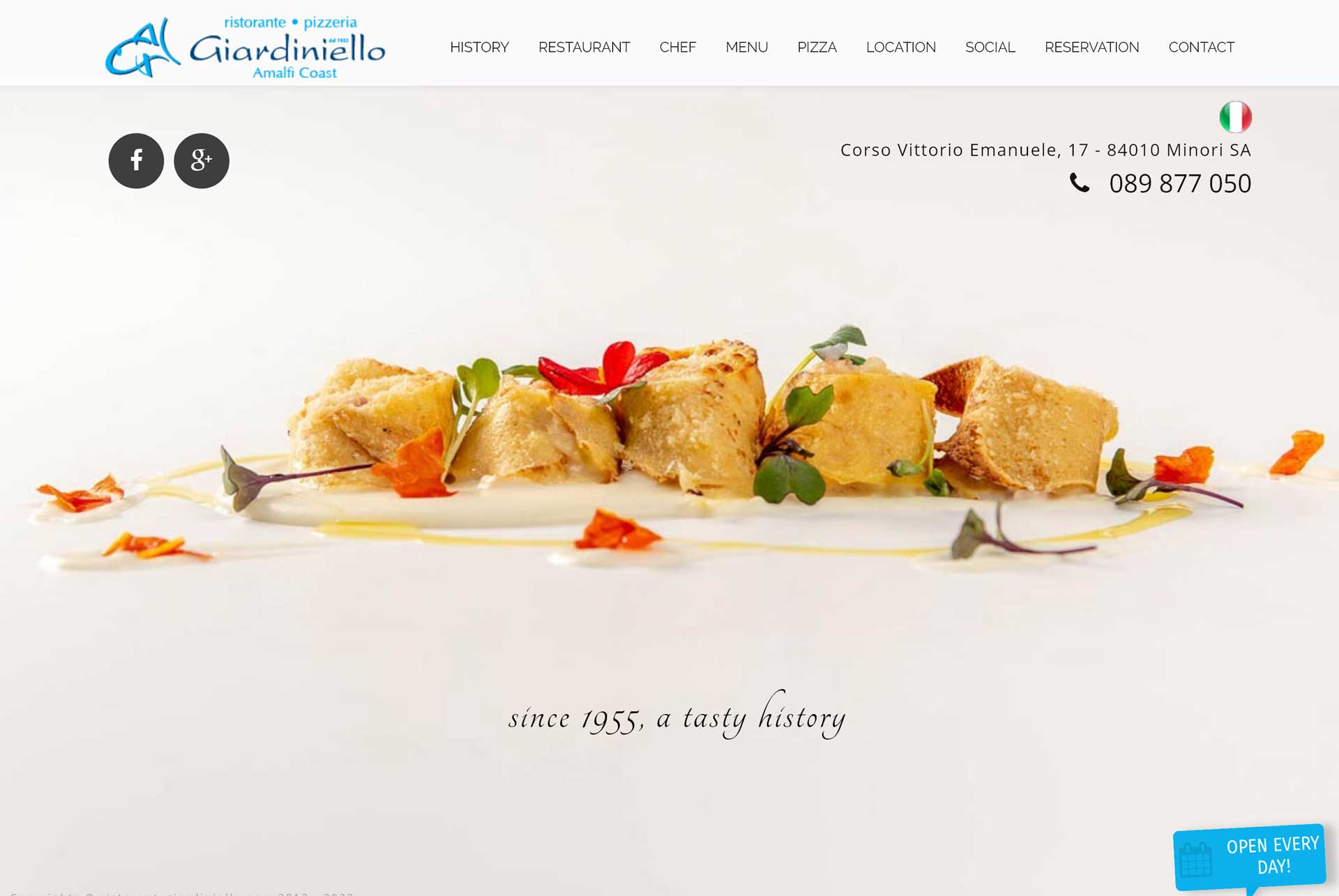 Website screenshot  - Ristorante Giardiniello - Amalfi Coast