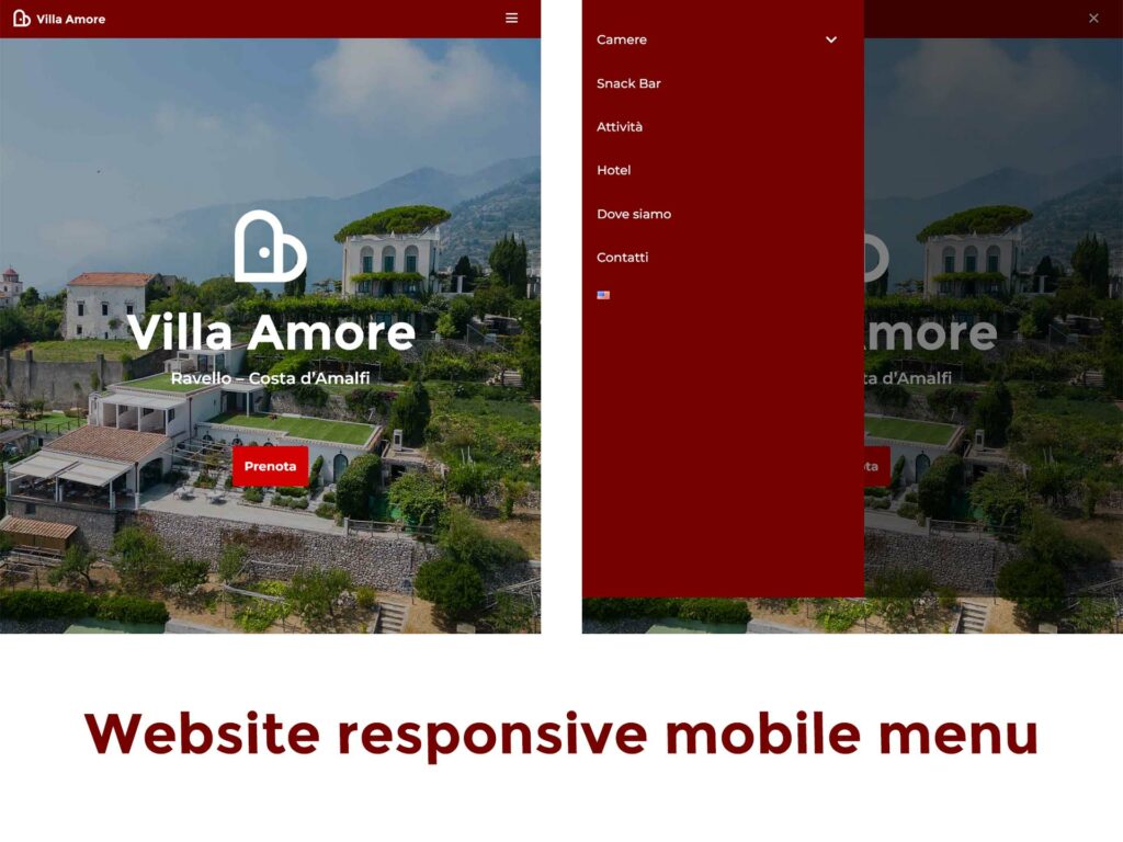 Sito web, web design, Villa Amore Hotel