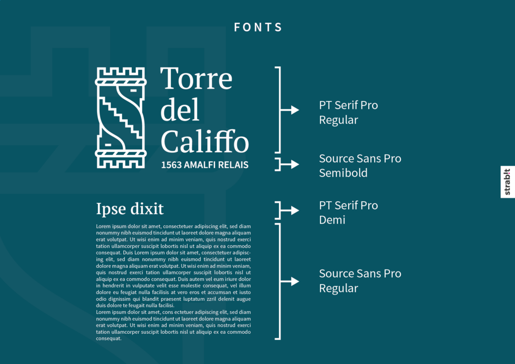 Logo - Graphic - Brand design - Torre del Califfo - 1563 Amalfi Relais - strab.it